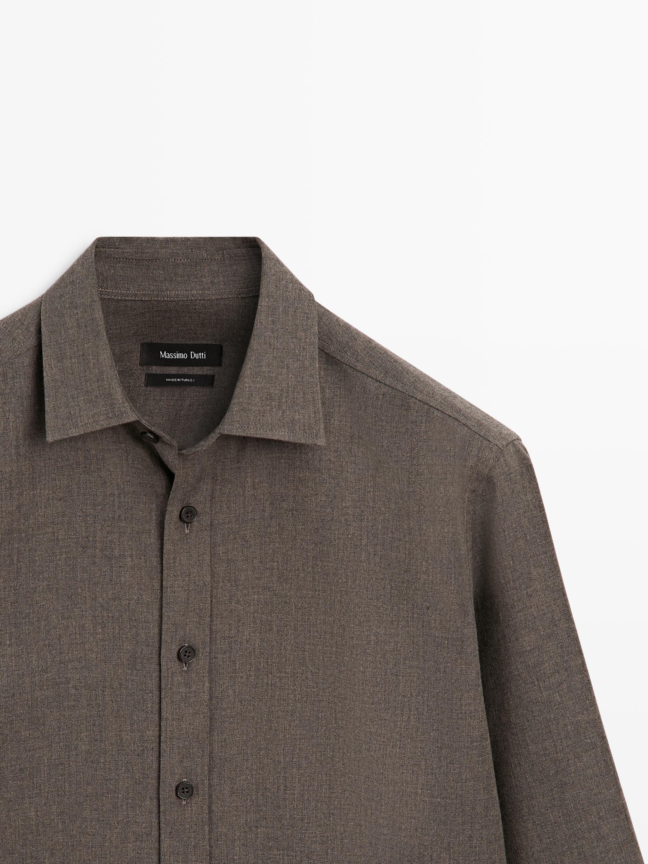 Regular fit melange shirt